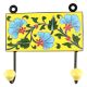 Turquoise Flower Ceramic Tile Hook